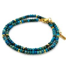 Load image into Gallery viewer, Lake Blue Jasper + Gold Necklace - NC-504G
