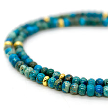 Load image into Gallery viewer, Lake Blue Jasper + Gold Necklace - NC-504G
