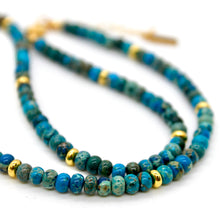 Load image into Gallery viewer, Lake Blue Jasper + Gold Necklace - NC-504G
