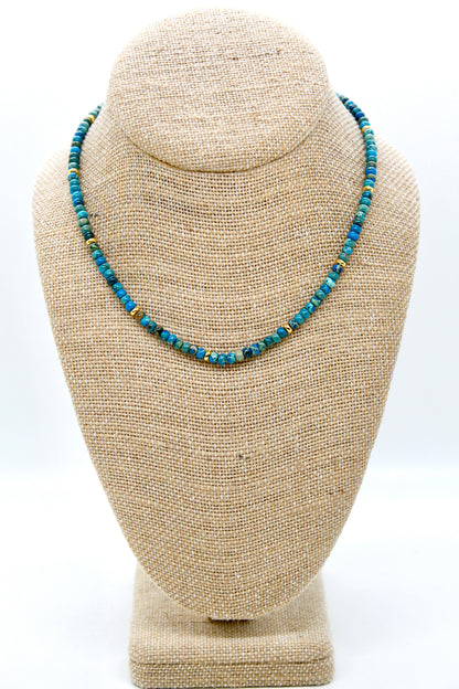 Lake Blue Jasper + Gold Necklace - NC-504G