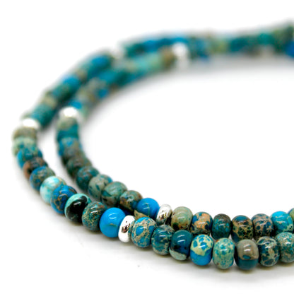 Lake Blue Jasper + Silver Necklace - NC-504S