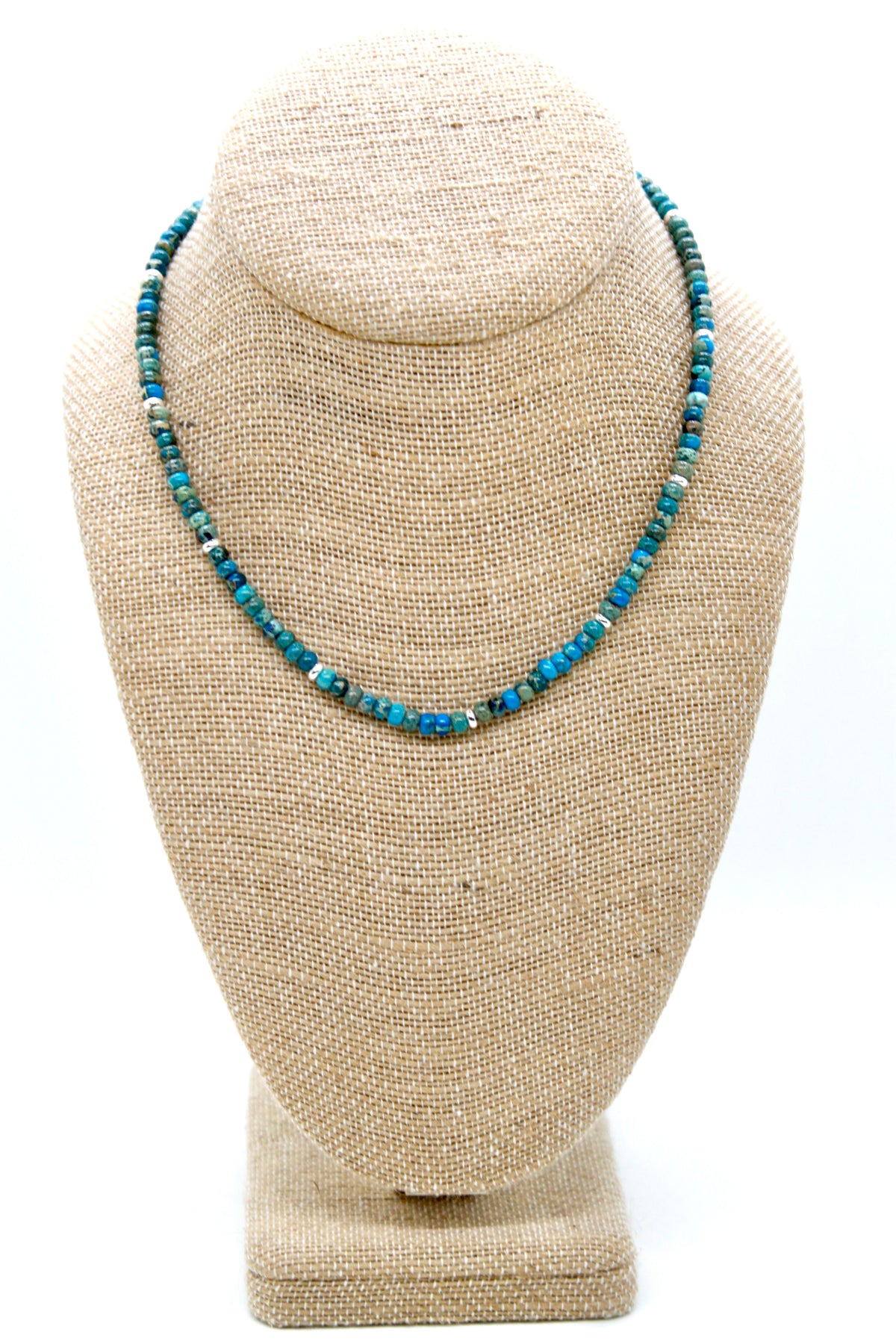 Lake Blue Jasper + Silver Necklace - NC-504S
