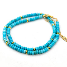 Load image into Gallery viewer, Turquoise + Gold Necklace - NC-505G
