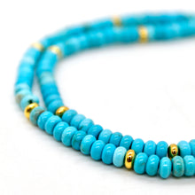 Load image into Gallery viewer, Turquoise + Gold Necklace - NC-505G
