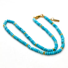 Load image into Gallery viewer, Turquoise + Gold Necklace - NC-505G
