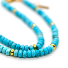 Load image into Gallery viewer, Turquoise + Gold Necklace - NC-505G
