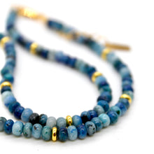 Load image into Gallery viewer, Blue Line Jasper + Gold Necklace - NC-506G
