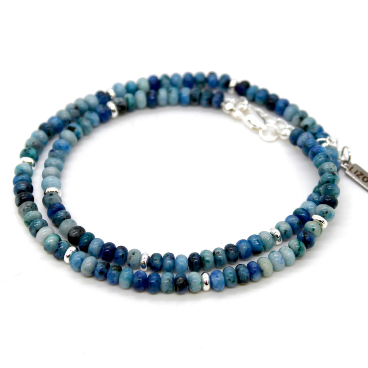 Blue Line Jasper + Silver Necklace - NC-506S