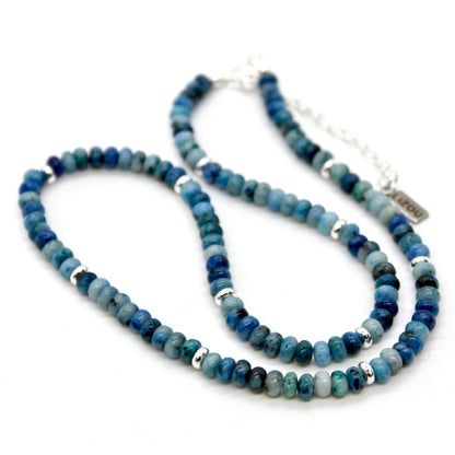 Blue Line Jasper + Silver Necklace - NC-506S