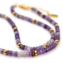 Load image into Gallery viewer, Amethyst + Gold Necklace - NC-509G
