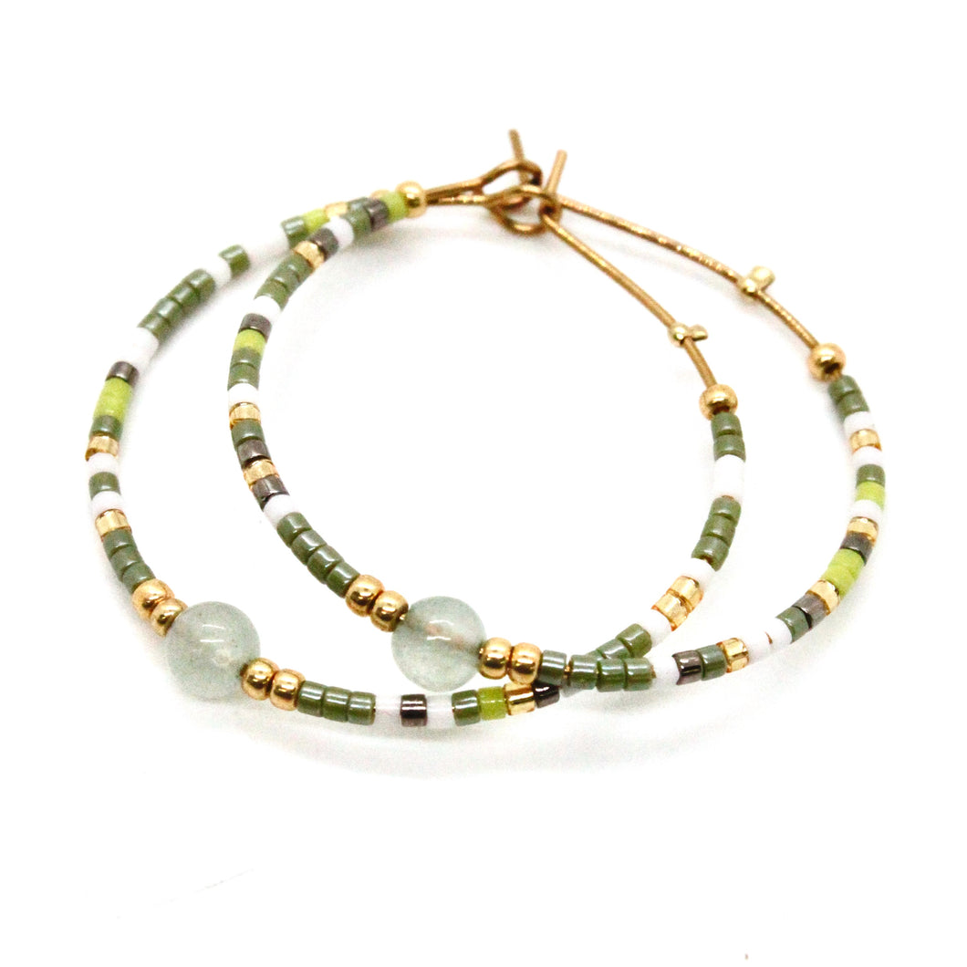 Miyuki Bead Hoops - Seeds Collection- E8-002