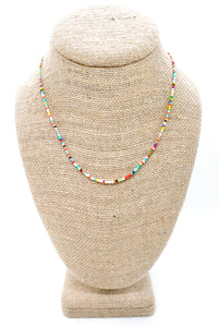 Rainbow Seed Bead Mini Necklace - Seeds Collection- N8-005