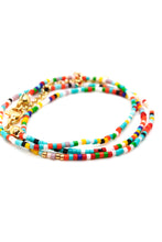 Load image into Gallery viewer, Rainbow Seed Bead Mini Necklace - Seeds Collection- N8-005
