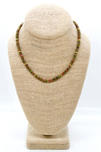 Load image into Gallery viewer, Unakite + Gold Necklace - NC-511G
