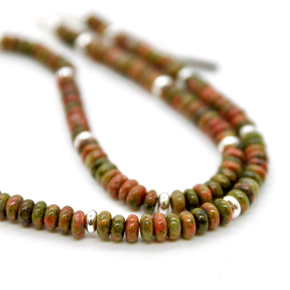 Unakite + Silver Necklace - NC-511S