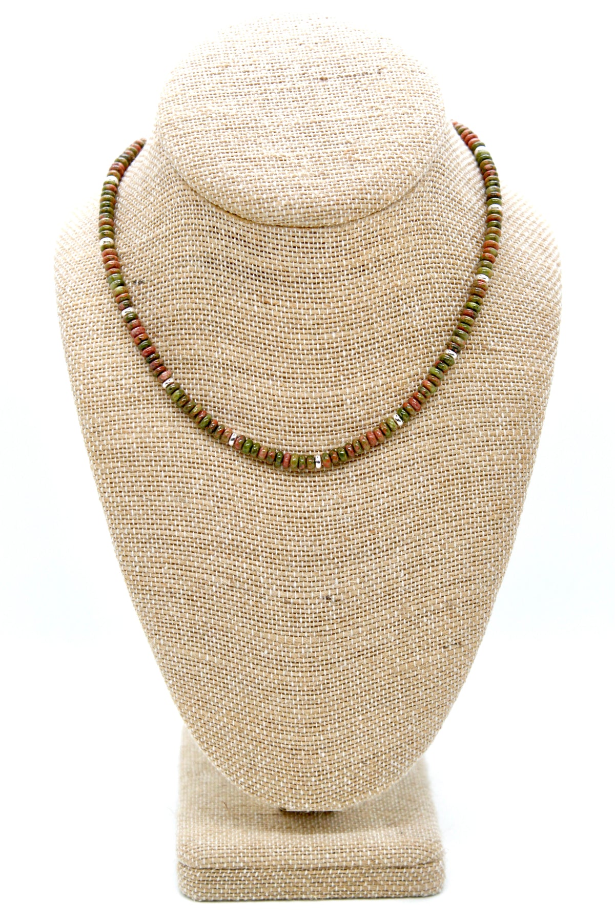 Unakite + Silver Necklace - NC-511S