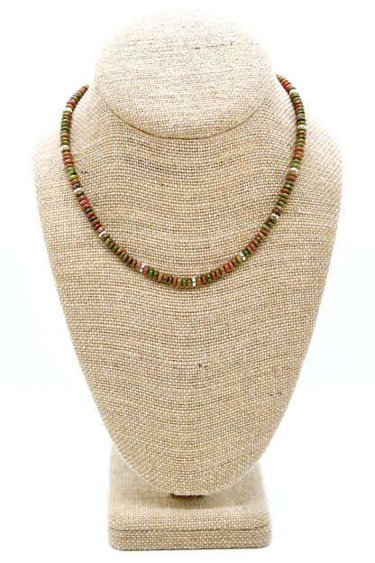 Unakite + Silver Necklace - NC-511S