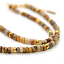 Load image into Gallery viewer, Crazy Agate + Gold Necklace - NC-513G
