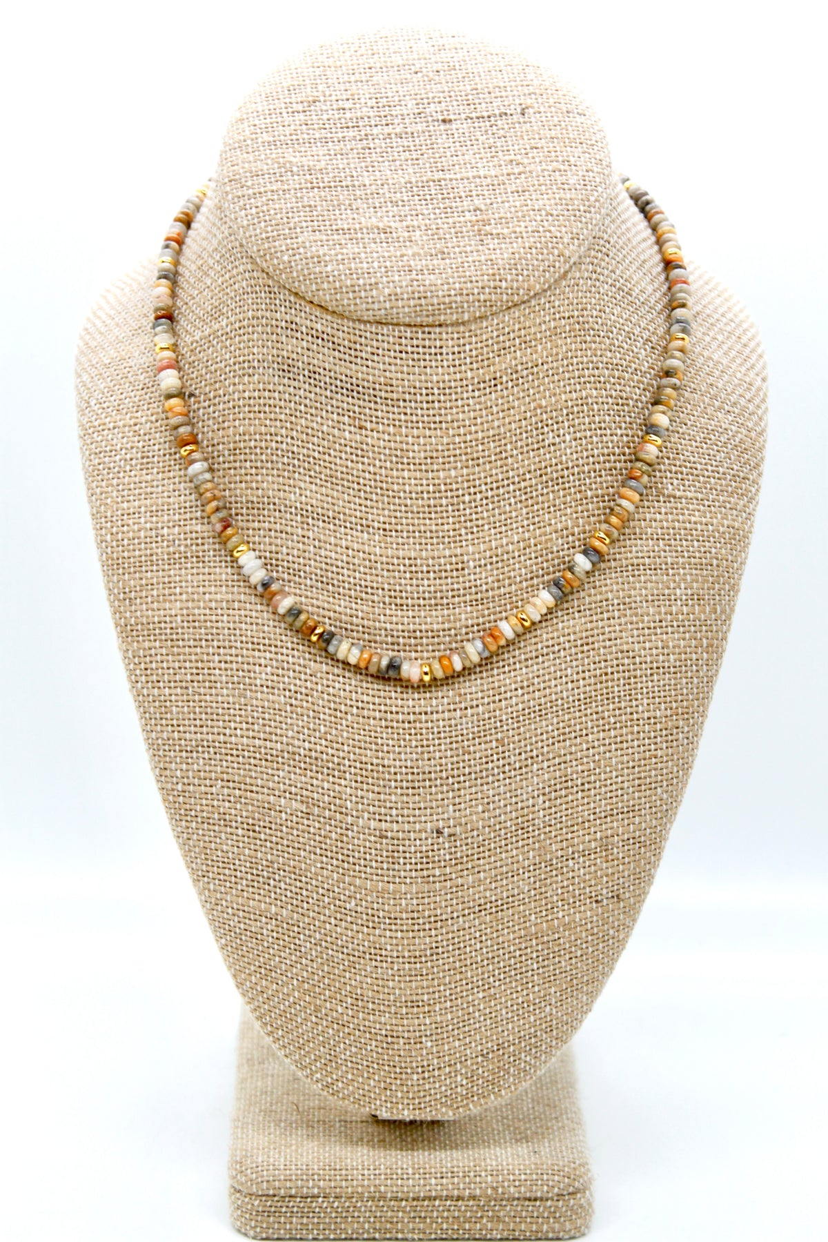 Crazy Agate + Gold Necklace - NC-513G