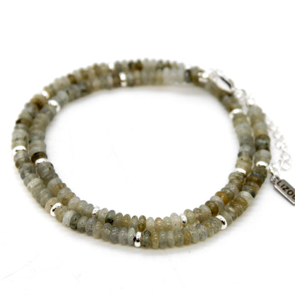 Labradorite + Silver Necklace - NC-512S