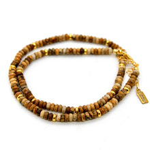 Load image into Gallery viewer, Picture Jasper + Gold Necklace - NC-514G
