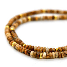 Load image into Gallery viewer, Picture Jasper + Gold Necklace - NC-514G

