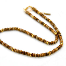 Load image into Gallery viewer, Picture Jasper + Gold Necklace - NC-514G
