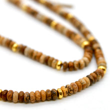 Load image into Gallery viewer, Picture Jasper + Gold Necklace - NC-514G
