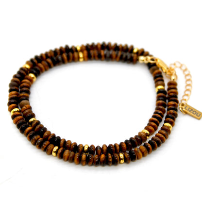 Tiger's Eye + Gold Necklace - NC-515G