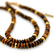 Load image into Gallery viewer, Tiger's Eye + Gold Necklace - NC-515G
