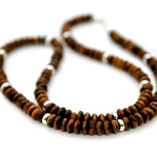 Load image into Gallery viewer, Tiger's Eye + Silver Necklace - NC-515S
