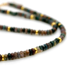 Load image into Gallery viewer, Indian Agate + Gold Necklace - NC-516G
