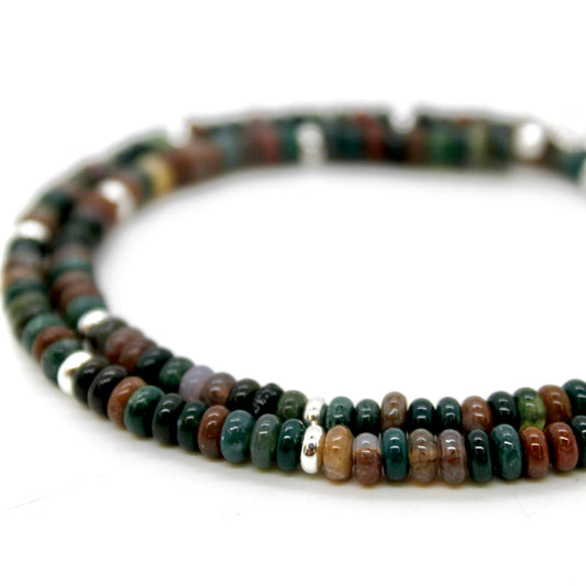Indian Agate + Silver Necklace - NC-516S