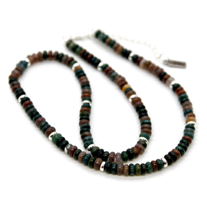 Indian Agate + Silver Necklace - NC-516S