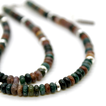 Indian Agate + Silver Necklace - NC-516S