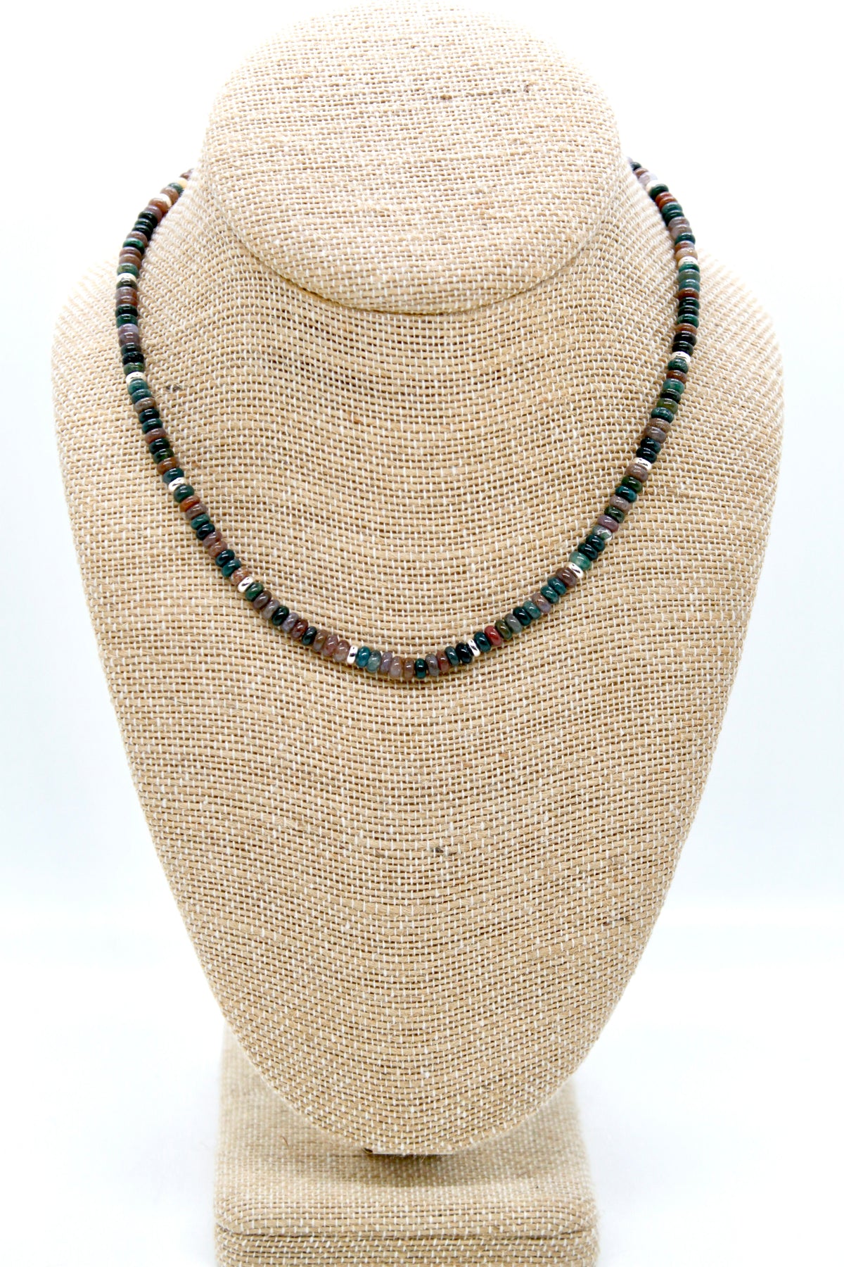 Indian Agate + Silver Necklace - NC-516S