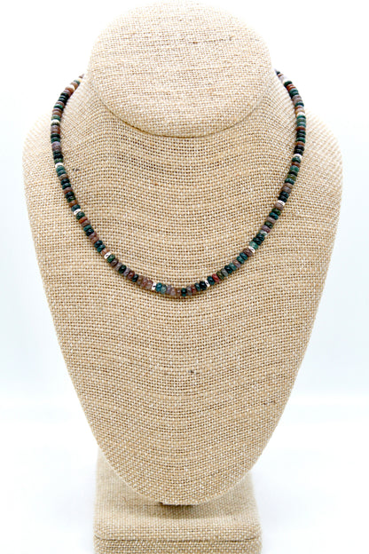 Indian Agate + Silver Necklace - NC-516S