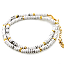 Load image into Gallery viewer, Howlite + Gold Necklace - NC-518G
