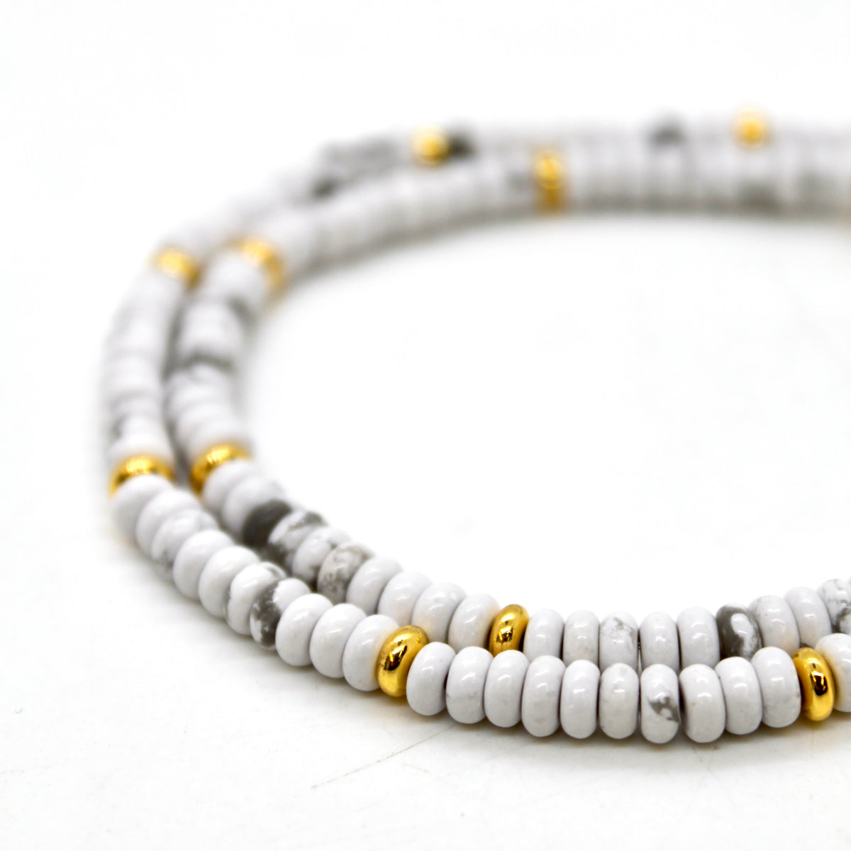 Howlite + Gold Necklace - NC-518G