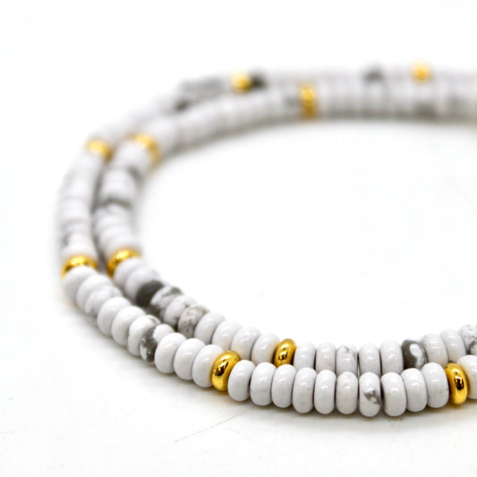 Howlite + Gold Necklace - NC-518G