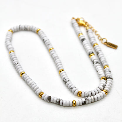 Howlite + Gold Necklace - NC-518G