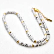 Load image into Gallery viewer, Howlite + Gold Necklace - NC-518G

