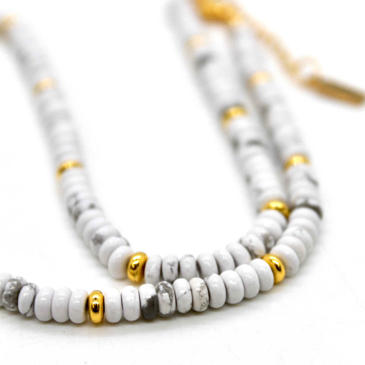 Howlite + Gold Necklace - NC-518G