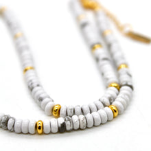 Load image into Gallery viewer, Howlite + Gold Necklace - NC-518G
