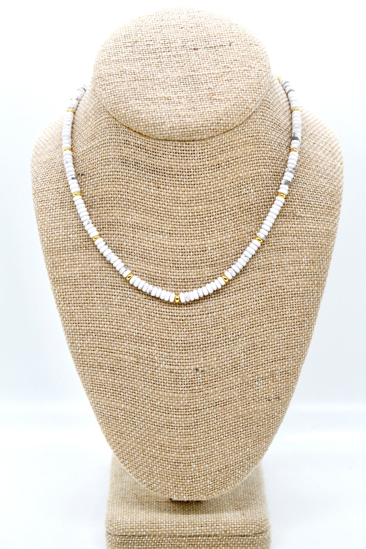 Howlite + Gold Necklace - NC-518G
