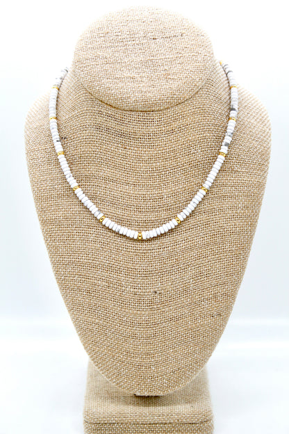 Howlite + Gold Necklace - NC-518G
