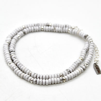 Howlite + Silver Necklace - NC-518S