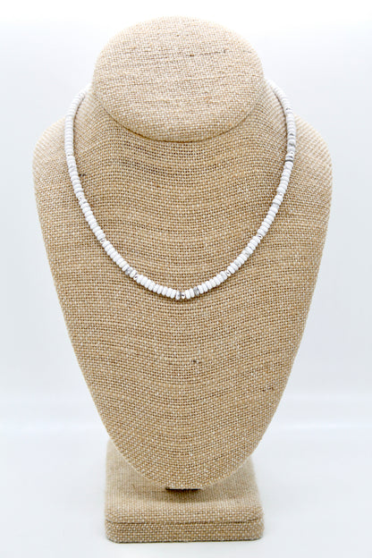 Howlite + Silver Necklace - NC-518S