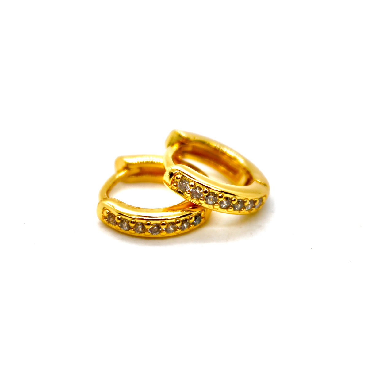 Clear Rhinestone Mini Huggy Earrings - E4-406