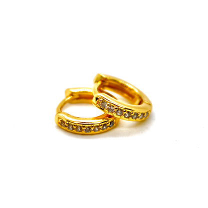 Clear Rhinestone Mini Huggy Earrings - E4-406